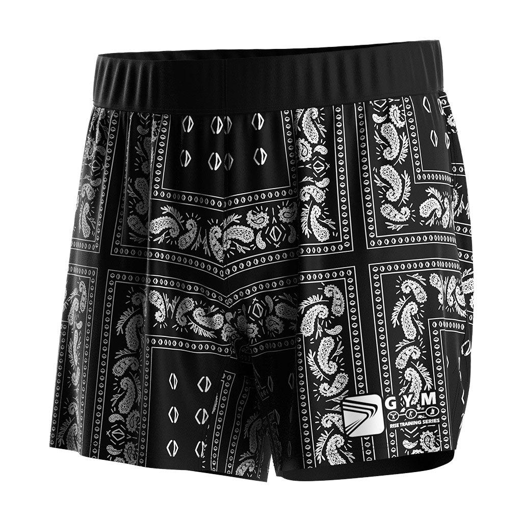 Men's Gym Shorts Retro Pattern Design