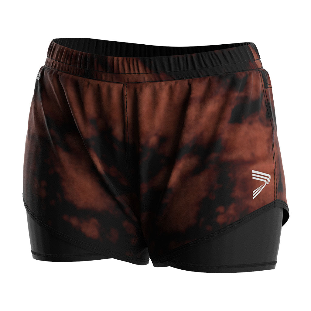2 in 1 Women's Gym Shorts-Romantic Brown