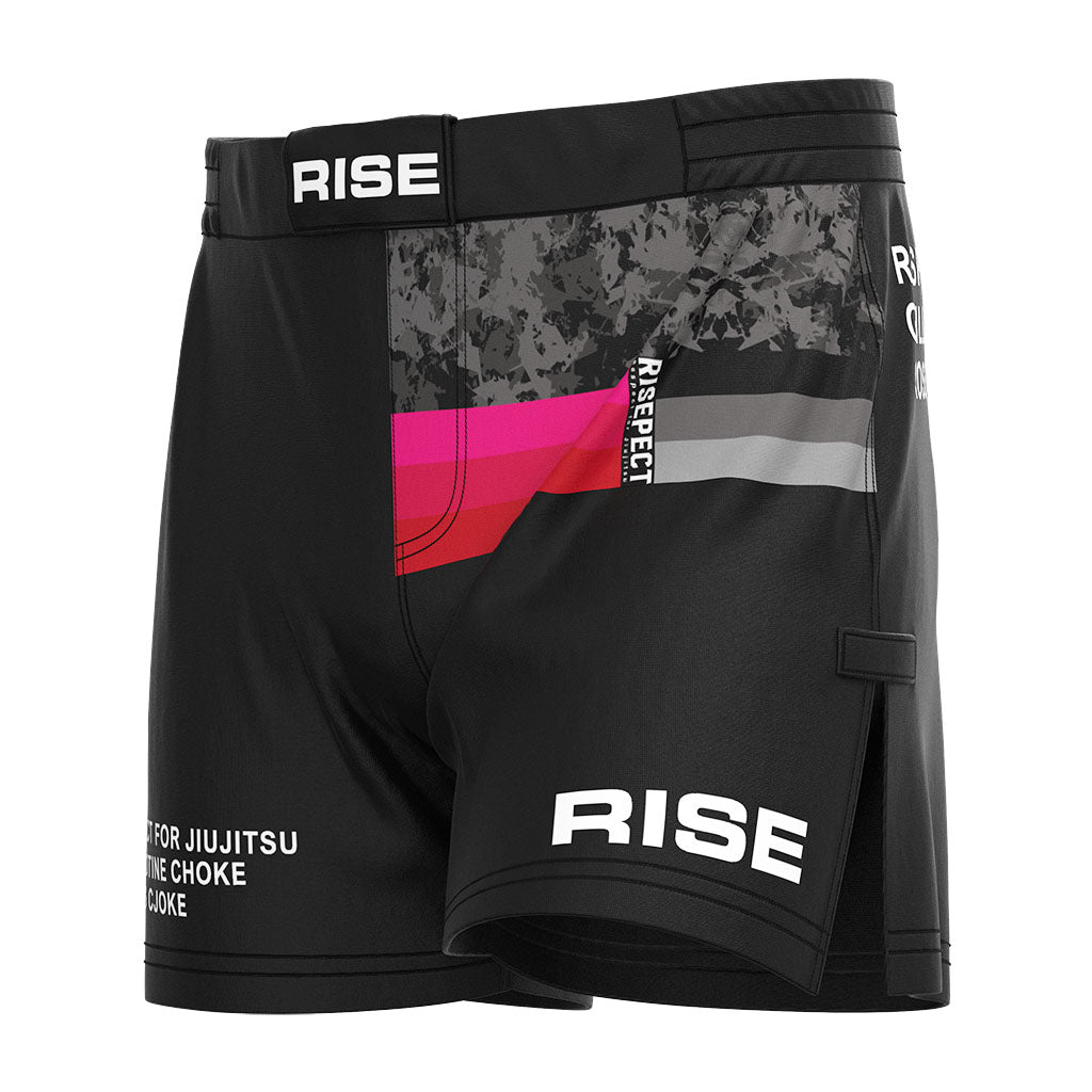 Gym High Slit MMA Fight Shorts-Block Color