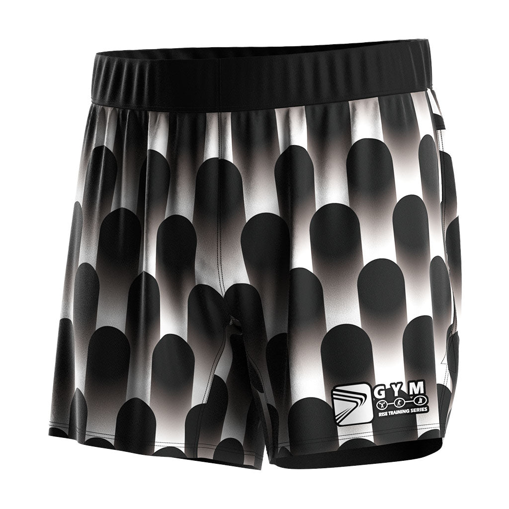 Men's Gym Shorts Black Gradient Cylinder Design