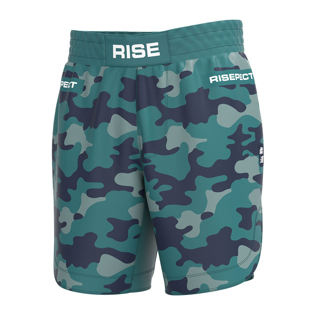 Camouflage Warrior Curved Slit MMA Fight Shorts