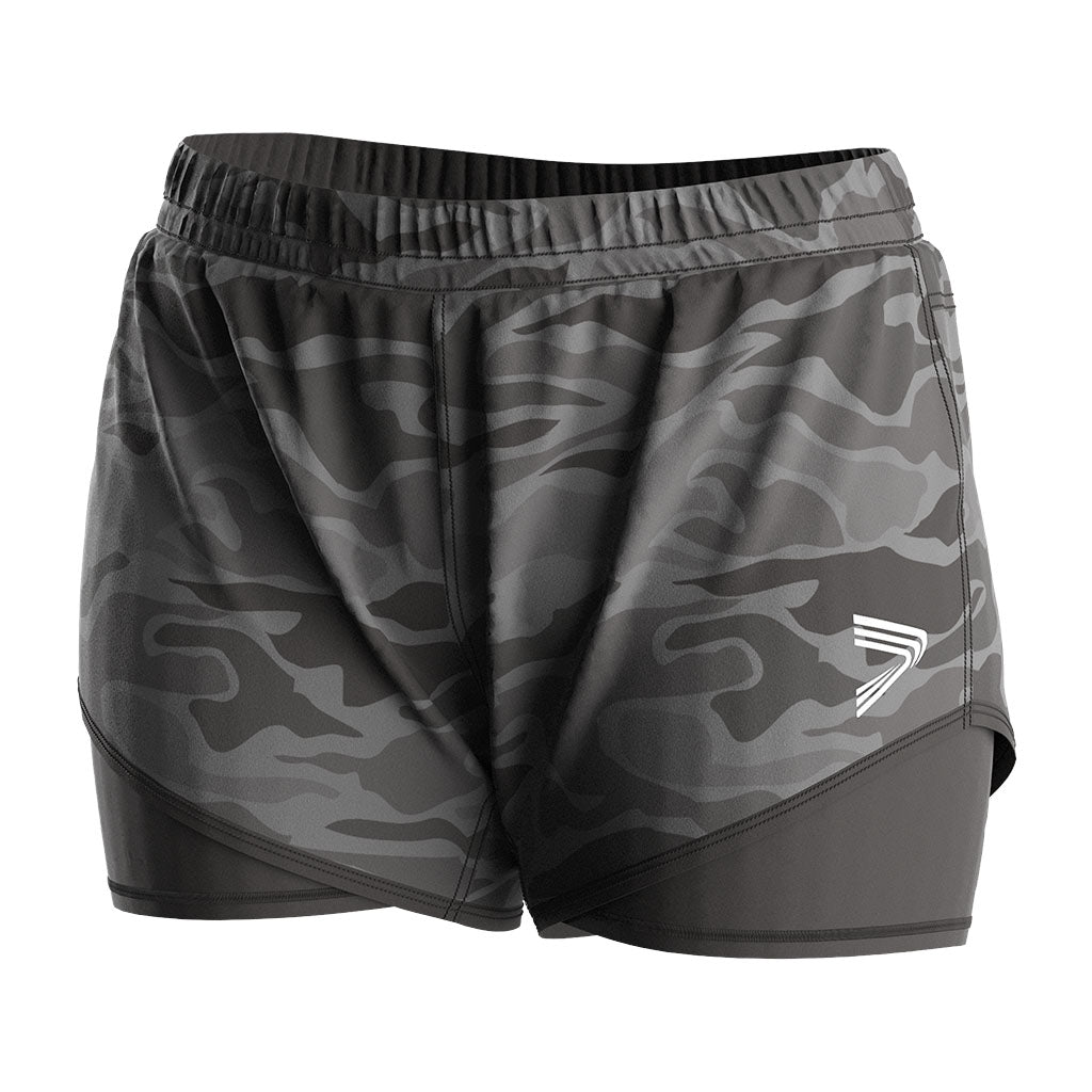 2 in 1 Women's Gym Shorts-Camo Style