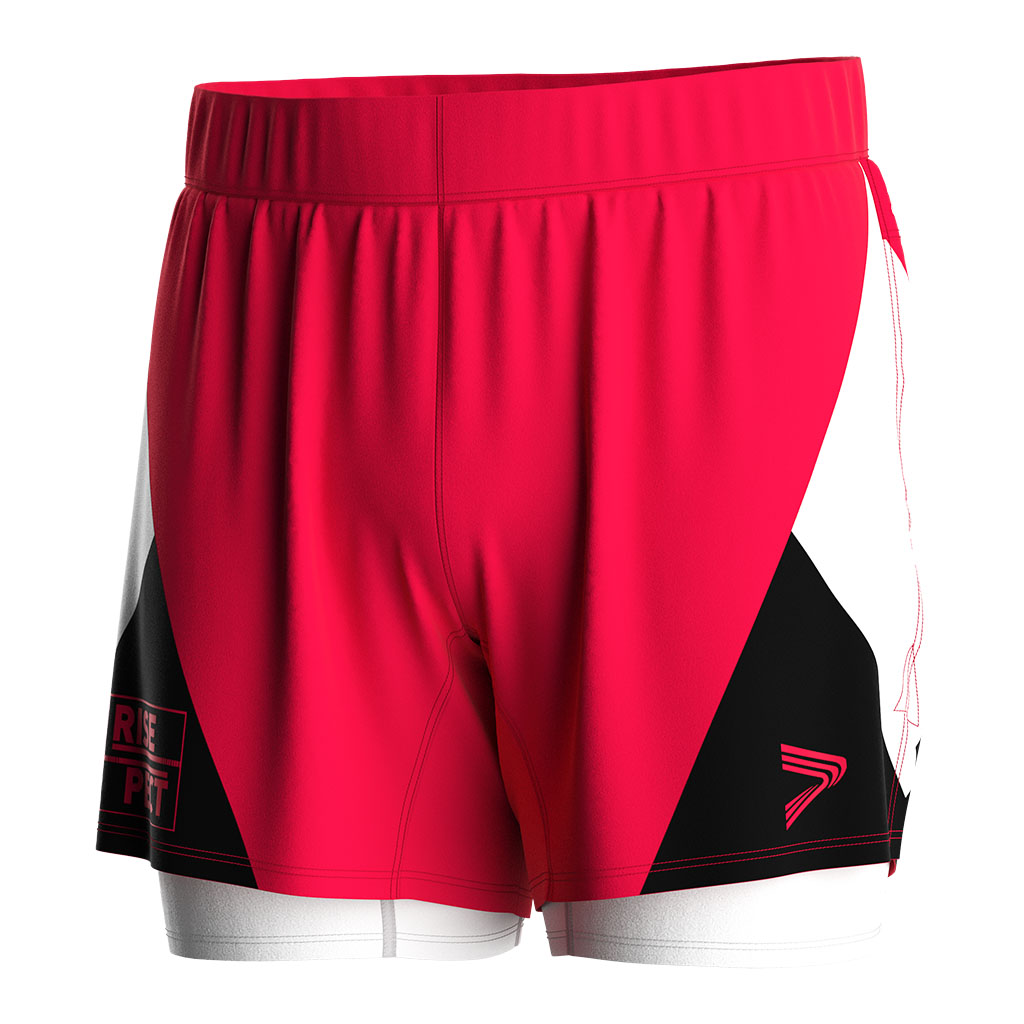 Pantalones cortos de doble capa 2 en 1 de tres colores para mezclar y combinar BJJ MMA