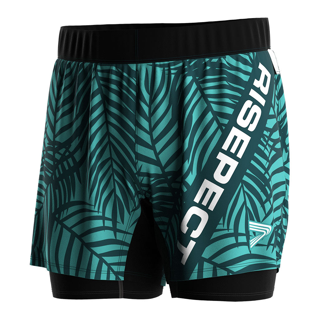 Pantalones cortos de doble capa 2 en 1 Beach Stlye BJJ MMA