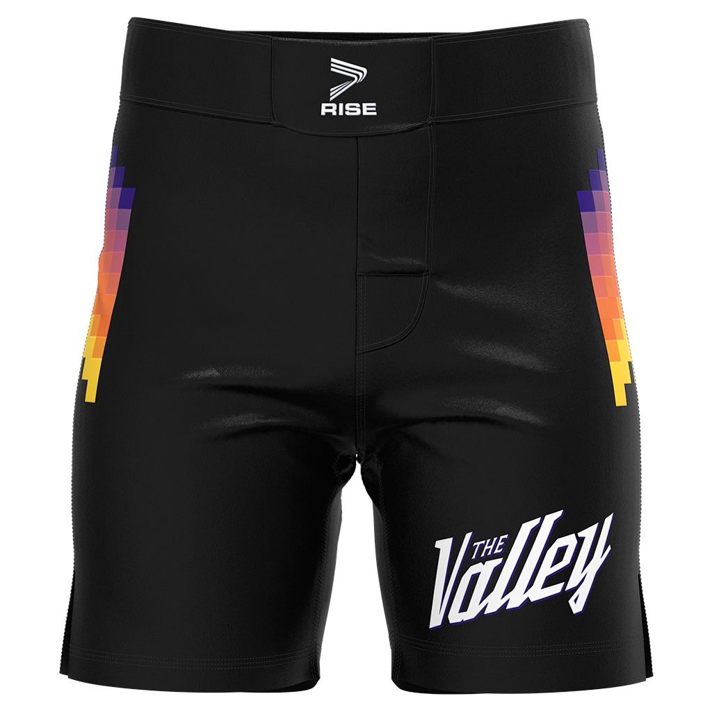 Pantalones cortos de lucha con diseño de logotipo de Suns Jiu-Jitsu MMA