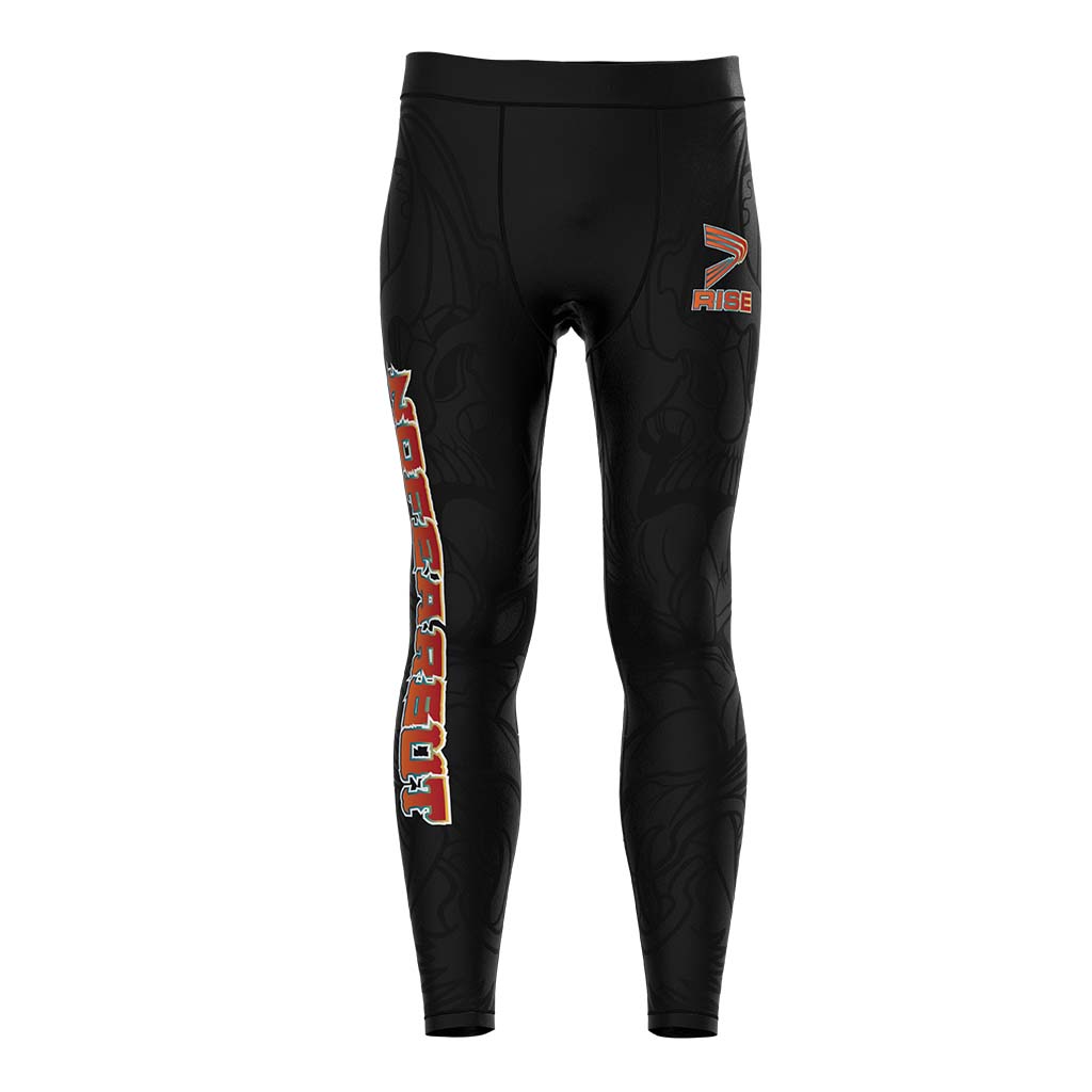 Pantalones de compresión MMA BJJ Spats para correr-textura negra
